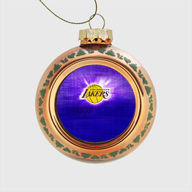 Стеклянный ёлочный шар с принтом Los Angeles Lakers в Новосибирске, Стекло | Диаметр: 80 мм | basketball | la | lakers | los angeles | nba | баскет | баскетбол | баскетбольный | лейкерс | нба | спорт