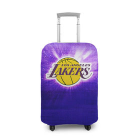 Чехол для чемодана 3D с принтом Los Angeles Lakers в Новосибирске, 86% полиэфир, 14% спандекс | двустороннее нанесение принта, прорези для ручек и колес | basketball | la | lakers | los angeles | nba | баскет | баскетбол | баскетбольный | лейкерс | нба | спорт