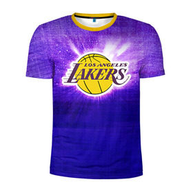 Мужская футболка 3D спортивная с принтом Los Angeles Lakers в Новосибирске, 100% полиэстер с улучшенными характеристиками | приталенный силуэт, круглая горловина, широкие плечи, сужается к линии бедра | basketball | la | lakers | los angeles | nba | баскет | баскетбол | баскетбольный | лейкерс | нба | спорт