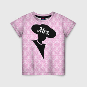 Детская футболка 3D с принтом Mrs. 1 в Новосибирске, 100% гипоаллергенный полиэфир | прямой крой, круглый вырез горловины, длина до линии бедер, чуть спущенное плечо, ткань немного тянется | 14 февраля | влюбленные | день святого валентина | любимый | любовь | парные | половинка