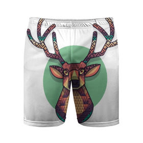 Мужские шорты 3D спортивные с принтом Радужный олень в Новосибирске,  |  | олень | радуга | рога | ромбы | цвета