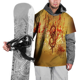 Накидка на куртку 3D с принтом Slipknot в Новосибирске, 100% полиэстер |  | deth | rock | slipknot | мрак | рок | слипнот