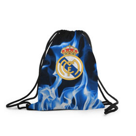 Рюкзак-мешок 3D с принтом Real Madrid в Новосибирске, 100% полиэстер | плотность ткани — 200 г/м2, размер — 35 х 45 см; лямки — толстые шнурки, застежка на шнуровке, без карманов и подкладки | madrid | real | мадрид | реал | футбол