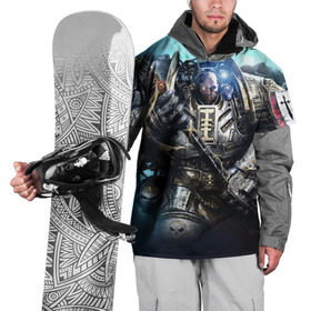Накидка на куртку 3D с принтом Серый рыцарь в Новосибирске, 100% полиэстер |  | 40000 | 40k | grey knight | warhammer | вархаммер | ваха | серый рыцарь
