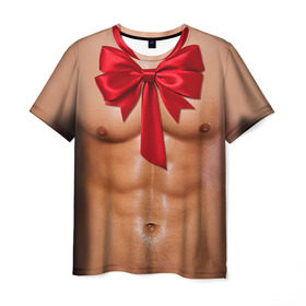 Мужская футболка 3D с принтом Твой подарок в Новосибирске, 100% полиэфир | прямой крой, круглый вырез горловины, длина до линии бедер | body | man body
подарок | бант | голое тело | идеальное | мужское тело | подарок жене | подарок мужу | пресс | спорт | тело | торс