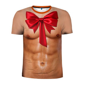 Мужская футболка 3D спортивная с принтом Твой подарок в Новосибирске, 100% полиэстер с улучшенными характеристиками | приталенный силуэт, круглая горловина, широкие плечи, сужается к линии бедра | body | man body
подарок | бант | голое тело | идеальное | мужское тело | подарок жене | подарок мужу | пресс | спорт | тело | торс