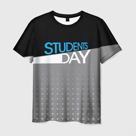 Мужская футболка 3D с принтом День студента в Новосибирске, 100% полиэфир | прямой крой, круглый вырез горловины, длина до линии бедер | student | день студента | студент | студенчество | татьянин день | универ