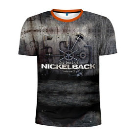 Мужская футболка 3D спортивная с принтом Nickelback в Новосибирске, 100% полиэстер с улучшенными характеристиками | приталенный силуэт, круглая горловина, широкие плечи, сужается к линии бедра | nickelback | группа | никельбэк | рок