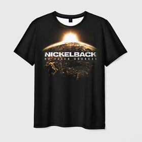 Мужская футболка 3D с принтом Nickelback в Новосибирске, 100% полиэфир | прямой крой, круглый вырез горловины, длина до линии бедер | nickelback | группа | никельбэк | рок