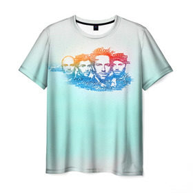 Мужская футболка 3D с принтом Coldplay в Новосибирске, 100% полиэфир | прямой крой, круглый вырез горловины, длина до линии бедер | 