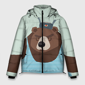 Мужская зимняя куртка 3D с принтом Русский медведь в Новосибирске, верх — 100% полиэстер; подкладка — 100% полиэстер; утеплитель — 100% полиэстер | длина ниже бедра, свободный силуэт Оверсайз. Есть воротник-стойка, отстегивающийся капюшон и ветрозащитная планка. 

Боковые карманы с листочкой на кнопках и внутренний карман на молнии. | 23 февраля | армия | медведь | мишка | подарок парню | россия | рф | солдат | флот | я русский
