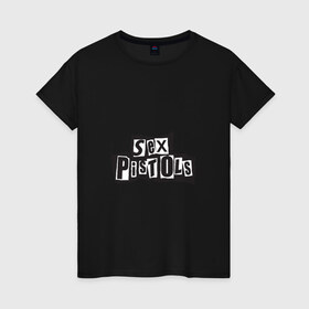 Женская футболка хлопок с принтом Sex Pistols в Новосибирске, 100% хлопок | прямой крой, круглый вырез горловины, длина до линии бедер, слегка спущенное плечо | 