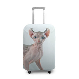 Чехол для чемодана 3D с принтом Сфинкс в Новосибирске, 86% полиэфир, 14% спандекс | двустороннее нанесение принта, прорези для ручек и колес | домашняя | животное | кот | котэ | кошка | сфинкс
