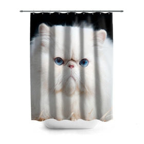 Штора 3D для ванной с принтом Персидский кот в Новосибирске, 100% полиэстер | плотность материала — 100 г/м2. Стандартный размер — 146 см х 180 см. По верхнему краю — пластиковые люверсы для креплений. В комплекте 10 пластиковых колец | домашняя | животное | кот | котэ | кошка | персидский