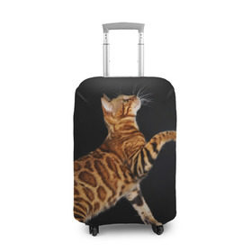 Чехол для чемодана 3D с принтом Бенгальская кошка в Новосибирске, 86% полиэфир, 14% спандекс | двустороннее нанесение принта, прорези для ручек и колес | бенгальская | домашняя | животное | кот | котэ | кошка