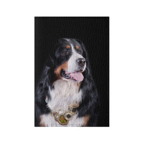 Обложка для паспорта матовая кожа с принтом Бернский зенненхунд в Новосибирске, натуральная матовая кожа | размер 19,3 х 13,7 см; прозрачные пластиковые крепления | бернский зенненхунд | животное | порода | собака