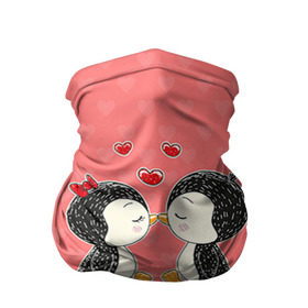 Бандана-труба 3D с принтом Влюбленные пингвины в Новосибирске, 100% полиэстер, ткань с особыми свойствами — Activecool | плотность 150‒180 г/м2; хорошо тянется, но сохраняет форму | Тематика изображения на принте: 14 февраля | love | love you | валентин | влюбленные | день святого валентина | лав | любовь | пингвины | подарок девушке | подарок парню