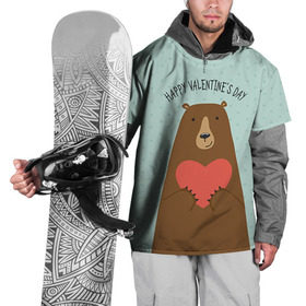 Накидка на куртку 3D с принтом Медведь с сердцем в Новосибирске, 100% полиэстер |  | 14 февраля | bears | love | love you | валентин | влюбленные | день святого валентина | лав | любовь | медведб | медведи | мишки | подарок девушке | подарок парню