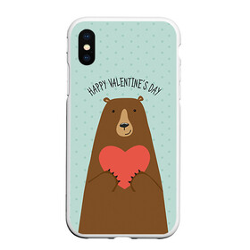 Чехол для iPhone XS Max матовый с принтом Медведь с сердцем в Новосибирске, Силикон | Область печати: задняя сторона чехла, без боковых панелей | 14 февраля | bears | love | love you | валентин | влюбленные | день святого валентина | лав | любовь | медведб | медведи | мишки | подарок девушке | подарок парню