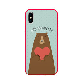 Чехол для Apple iPhone X силиконовый матовый с принтом Медведь с сердцем в Новосибирске, Силикон | Печать на задней стороне чехла, без боковой панели | 14 февраля | bears | love | love you | валентин | влюбленные | день святого валентина | лав | любовь | медведб | медведи | мишки | подарок девушке | подарок парню