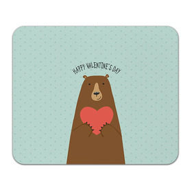 Коврик прямоугольный с принтом Медведь с сердцем в Новосибирске, натуральный каучук | размер 230 х 185 мм; запечатка лицевой стороны | 14 февраля | bears | love | love you | валентин | влюбленные | день святого валентина | лав | любовь | медведб | медведи | мишки | подарок девушке | подарок парню