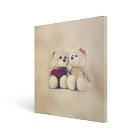 Холст квадратный с принтом Love teddy bears в Новосибирске, 100% ПВХ |  | 14 февраля | bears | teddy | валентин | день святого валентина | игрушки | медведи | милый | мимими | мишка | мишки | подарки | подарок | подарок девушке | подарок парню | тедди