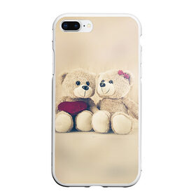 Чехол для iPhone 7Plus/8 Plus матовый с принтом Love teddy bears в Новосибирске, Силикон | Область печати: задняя сторона чехла, без боковых панелей | 14 февраля | bears | teddy | валентин | день святого валентина | игрушки | медведи | милый | мимими | мишка | мишки | подарки | подарок | подарок девушке | подарок парню | тедди