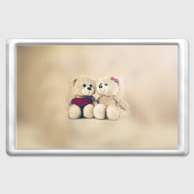 Магнит 45*70 с принтом Love teddy bears в Новосибирске, Пластик | Размер: 78*52 мм; Размер печати: 70*45 | 14 февраля | bears | teddy | валентин | день святого валентина | игрушки | медведи | милый | мимими | мишка | мишки | подарки | подарок | подарок девушке | подарок парню | тедди