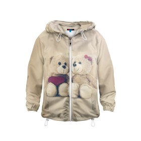 Детская ветровка 3D с принтом Love teddy bears в Новосибирске, 100% полиэстер | подол и капюшон оформлены резинкой с фиксаторами, по бокам два кармана без застежек, один потайной карман на груди | 14 февраля | bears | teddy | валентин | день святого валентина | игрушки | медведи | милый | мимими | мишка | мишки | подарки | подарок | подарок девушке | подарок парню | тедди