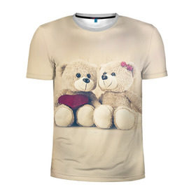 Мужская футболка 3D спортивная с принтом Love teddy bears в Новосибирске, 100% полиэстер с улучшенными характеристиками | приталенный силуэт, круглая горловина, широкие плечи, сужается к линии бедра | 14 февраля | bears | teddy | валентин | день святого валентина | игрушки | медведи | милый | мимими | мишка | мишки | подарки | подарок | подарок девушке | подарок парню | тедди