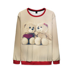 Мужской свитшот 3D с принтом Love teddy bears в Новосибирске, 100% полиэстер с мягким внутренним слоем | круглый вырез горловины, мягкая резинка на манжетах и поясе, свободная посадка по фигуре | 14 февраля | bears | teddy | валентин | день святого валентина | игрушки | медведи | милый | мимими | мишка | мишки | подарки | подарок | подарок девушке | подарок парню | тедди