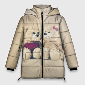 Женская зимняя куртка 3D с принтом Love teddy bears в Новосибирске, верх — 100% полиэстер; подкладка — 100% полиэстер; утеплитель — 100% полиэстер | длина ниже бедра, силуэт Оверсайз. Есть воротник-стойка, отстегивающийся капюшон и ветрозащитная планка. 

Боковые карманы с листочкой на кнопках и внутренний карман на молнии | 14 февраля | bears | teddy | валентин | день святого валентина | игрушки | медведи | милый | мимими | мишка | мишки | подарки | подарок | подарок девушке | подарок парню | тедди
