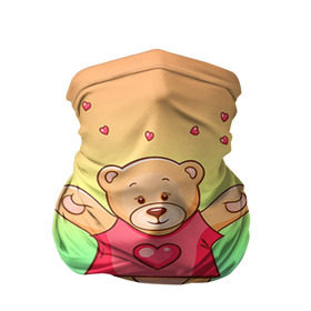 Бандана-труба 3D с принтом Funny Bear в Новосибирске, 100% полиэстер, ткань с особыми свойствами — Activecool | плотность 150‒180 г/м2; хорошо тянется, но сохраняет форму | 14 февраля | bears | teddy | валентин | день святого валентина | игрушки | медведи | милый | мимими | мишка | мишки | подарки | подарок | подарок девушке | подарок парню | тедди