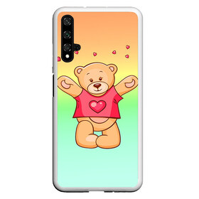 Чехол для Honor 20 с принтом Funny Bear в Новосибирске, Силикон | Область печати: задняя сторона чехла, без боковых панелей | 14 февраля | bears | teddy | валентин | день святого валентина | игрушки | медведи | милый | мимими | мишка | мишки | подарки | подарок | подарок девушке | подарок парню | тедди