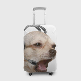 Чехол для чемодана 3D с принтом Чихуахуа в Новосибирске, 86% полиэфир, 14% спандекс | двустороннее нанесение принта, прорези для ручек и колес | животное | порода | собака | чихуахуа