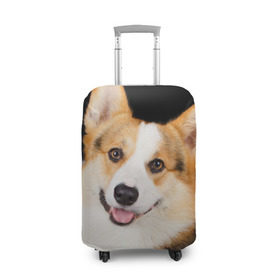 Чехол для чемодана 3D с принтом Пемброк-вельш-корги в Новосибирске, 86% полиэфир, 14% спандекс | двустороннее нанесение принта, прорези для ручек и колес | Тематика изображения на принте: животное | пемброк вельш корги | порода | собака