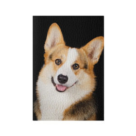 Обложка для паспорта матовая кожа с принтом Пемброк-вельш-корги в Новосибирске, натуральная матовая кожа | размер 19,3 х 13,7 см; прозрачные пластиковые крепления | Тематика изображения на принте: животное | пемброк вельш корги | порода | собака