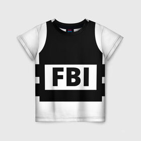 Детская футболка 3D с принтом Бронежилет ФБР (FBI) в Новосибирске, 100% гипоаллергенный полиэфир | прямой крой, круглый вырез горловины, длина до линии бедер, чуть спущенное плечо, ткань немного тянется | fbi | бронежилет фбр (fbi)фбр | спецслужбы | федеральное бюро расследований