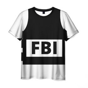Мужская футболка 3D с принтом Бронежилет ФБР (FBI) в Новосибирске, 100% полиэфир | прямой крой, круглый вырез горловины, длина до линии бедер | Тематика изображения на принте: fbi | бронежилет фбр (fbi)фбр | спецслужбы | федеральное бюро расследований