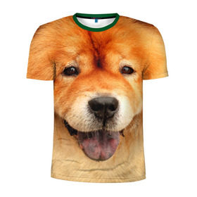Мужская футболка 3D спортивная с принтом Чау-чау в Новосибирске, 100% полиэстер с улучшенными характеристиками | приталенный силуэт, круглая горловина, широкие плечи, сужается к линии бедра | Тематика изображения на принте: животное | порода | собака | чау чау