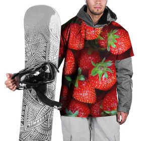 Накидка на куртку 3D с принтом Клубничная в Новосибирске, 100% полиэстер |  | Тематика изображения на принте: strawberry | vegan | vegetarian | веган | вегетарианство | йога | клубника | фитнес