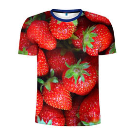 Мужская футболка 3D спортивная с принтом Клубничная в Новосибирске, 100% полиэстер с улучшенными характеристиками | приталенный силуэт, круглая горловина, широкие плечи, сужается к линии бедра | Тематика изображения на принте: strawberry | vegan | vegetarian | веган | вегетарианство | йога | клубника | фитнес