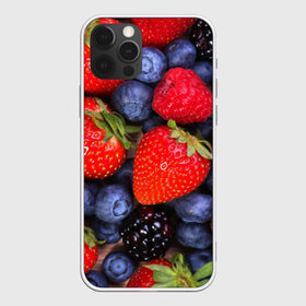 Чехол для iPhone 12 Pro Max с принтом Berries в Новосибирске, Силикон |  | strawberry | vegan | vegetarian | веган | вегетарианство | земляника | йога | клубника | фитнес | черника | ягода