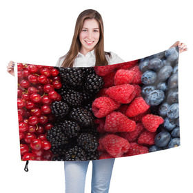 Флаг 3D с принтом Ягодная в Новосибирске, 100% полиэстер | плотность ткани — 95 г/м2, размер — 67 х 109 см. Принт наносится с одной стороны | strawberry | vegan | vegetarian | будизм | веган | вегетарианство | земляника | йога | клубника | клюква | фитнес | черника | ягода