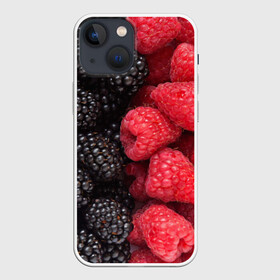 Чехол для iPhone 13 mini с принтом Ягодная в Новосибирске,  |  | strawberry | vegan | vegetarian | будизм | веган | вегетарианство | земляника | йога | клубника | клюква | фитнес | черника | ягода