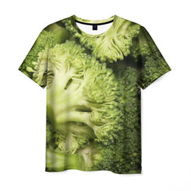 Мужская футболка 3D с принтом Брокколи в Новосибирске, 100% полиэфир | прямой крой, круглый вырез горловины, длина до линии бедер | vegan | vegetarian | брокколи | будизм | веган | вегетарианство | йога | сыроедение | фитнес