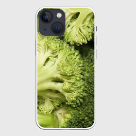 Чехол для iPhone 13 mini с принтом Брокколи в Новосибирске,  |  | vegan | vegetarian | брокколи | будизм | веган | вегетарианство | йога | сыроедение | фитнес
