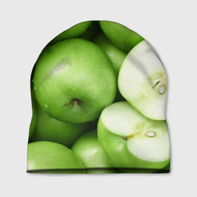 Шапка 3D с принтом Яблочная в Новосибирске, 100% полиэстер | универсальный размер, печать по всей поверхности изделия | вегетарианство | яблоко
