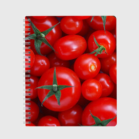 Тетрадь с принтом Томатная в Новосибирске, 100% бумага | 48 листов, плотность листов — 60 г/м2, плотность картонной обложки — 250 г/м2. Листы скреплены сбоку удобной пружинной спиралью. Уголки страниц и обложки скругленные. Цвет линий — светло-серый
 | tomato | vegan | vegetarian | будизм | веган | вегетарианство | йога | помидор | сыроедение | томат | фитнес | ягода
