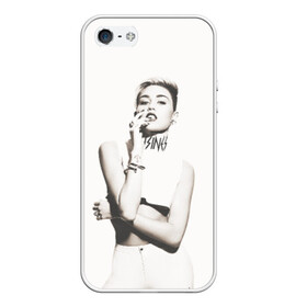 Чехол для iPhone 5/5S матовый с принтом Miley в Новосибирске, Силикон | Область печати: задняя сторона чехла, без боковых панелей | Тематика изображения на принте: cyrus | miley | майли | музыка | сайрус